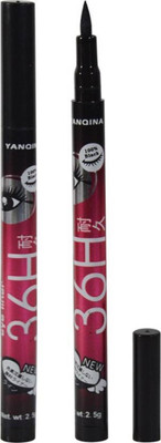

YANQINA waterproof liquid eye liner 36 hours stay pack of 2 6 g(Deep black)