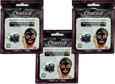 

DailyDeal Charcoal face mask 3 pouch pack 75 ml each carry 25 ml charcoal peel off mask(25 ml)