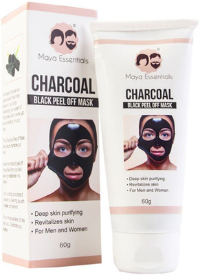 

Maya Essentials Activated Charcoal Peel Off Black Mask - Blackhead remover, Deep Purifying Pore Cleansing for Face Nose Acne Pimple Oily Skin - 60ml, 60g(60 ml)