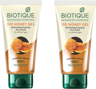 

BIOTIQUE BIO HONEY GEL REFRESHING FOAMING FACE CLEANSER FOR ALL SKIN TYPES 150ML Face Wash(300 ml)