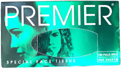 

Premier FACE TISSUE 100 PULLS-2 PLY-200 SHEETS(Pack of 200)