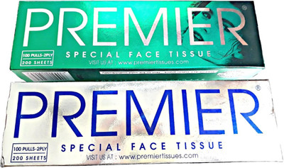 

Premier FACIAL TISSUE 100 PULLS-2 PLY- 200 SHEETS(Pack of 400)