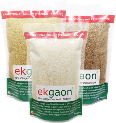 

Ekgaon Healthy Traditional Millets Combo 3(Kodo Millet 500g, Foxtail Millet(Thinai) 500g ,Barnyard Millet 500g) Combo(0.5, 0.5, 0.5)