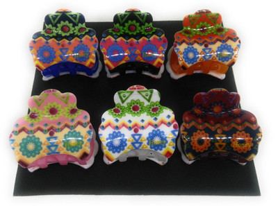 

Khubsurat Hair Clutcher / Hair Claw Clip for Girls & Women, Chunry Print, Set of 6 Pieces of 6 Colors, Small Size, Premium Quality Hair Claw, Hair Clip(Multicolor)