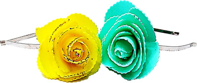 

Proplady Princess Collection Shimmery Rose Hairband Combo Metal Hair Band(Yellow, Green)