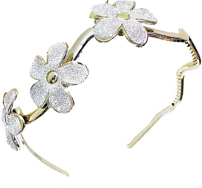 

Proplady Shimmery Golden Silver Flower Style Partywear Hair Band(Gold, Silver)