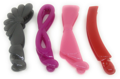 

Khubsurat Premium Banana Clip / Banana Claw Clip, Set of 4 Pieces of 4 Color 4 Designs, Smooth Touch Feel, Length 11 Centimeters Banana Clip, Hair Clip(Multicolor)