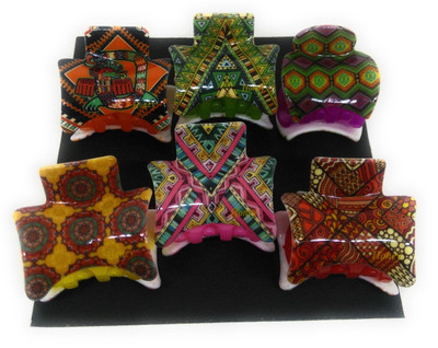 

Khubsurat Hair Clutcher / Hair Claw Clip for Girls & Women, Chunry Print, Set of 6 Pieces of 6 Colors, Small Size, Premium Quality Hair Claw, Hair Clip(Multicolor)