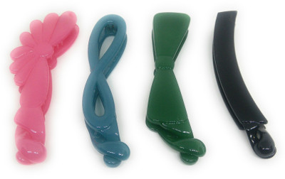 

Khubsurat Premium Banana Clip / Banana Claw Clip, Set of 4 Pieces of 4 Color 4 Designs, Smooth Touch Feel, Length 11 Centimeters Banana Clip, Hair Clip(Multicolor)