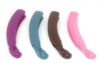 

Khubsurat Premium Banana Clip / Banana Claw Clip, Set of 4 Pieces of 4 Colors, Smooth Touch Feel, Length 11 Centimeters Banana Clip, Hair Clip(Multicolor)