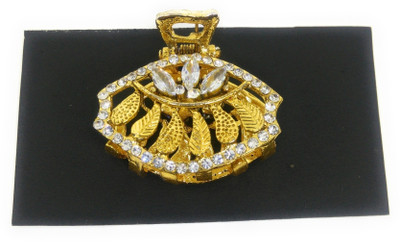 

Khubsurat Metal Hair Clutcher / Hair Claw Clip for Girls & Women, Stone Stud, Medium Size, Gold Tone Hair Claw, Hair Clip(Gold)