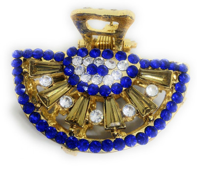 

Khubsurat Metal Hair Clutcher / Hair Claw Clip for Girls & Women, Blue Color Stone Stud, Medium Size, Gold Tone Hair Claw, Hair Clip(Gold)
