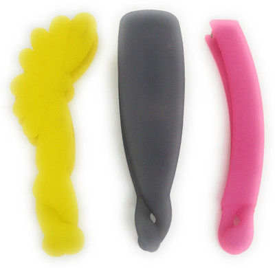 

Khubsurat Premium Banana Clip / Banana Claw Clip, Set of 3 Pieces of 3 Color 3 Designs, Smooth Silicon Feel, Length 11 Centimeters Banana Clip, Hair Clip(Multicolor)