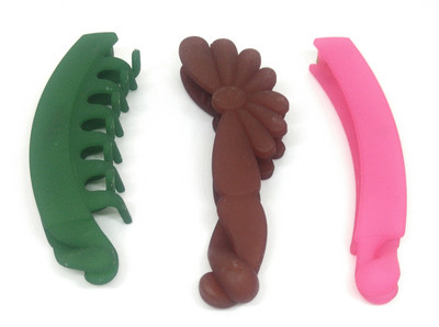 

Khubsurat Premium Banana Clip / Banana Claw Clip, Set of 3 Pieces of 3 Color 3 Designs, Smooth Silicon Feel, Length 11 Centimeters Banana Clip, Hair Clip(Multicolor)