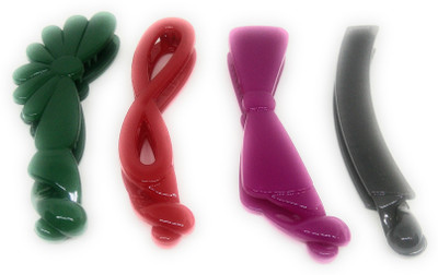 

Khubsurat Premium Banana Clip / Banana Claw Clip, Set of 4 Pieces of 4 Color 4 Designs, Smooth Touch Feel, Length 11 Centimeters Banana Clip, Hair Clip(Multicolor)