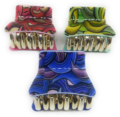 

Khubsurat Hair Clutcher / Hair Claw Clip for Girls & Women, Chunry Print, Set of 3 Pieces of 3 Colors, Small Size, Premium Quality Hair Claw, Hair Clip(Multicolor)