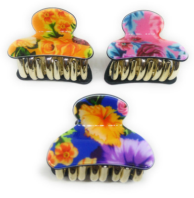 

Khubsurat Hair Clutcher / Hair Claw Clip for Girls & Women, Chunry Print, Set of 3 Pieces of 3 Colors, Small Size, Premium Quality Hair Claw, Hair Clip(Multicolor)