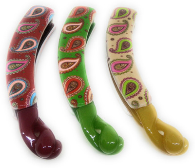 

Khubsurat Premium Banana Clip / Banana Claw Clip, Set of 3 Pieces of 3 Colors, Floral Concept, Smooth Touch Feel, Length 11 Centimeters Banana Clip, Hair Clip(Multicolor)