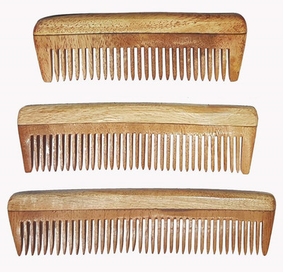 

INAAYA New Style Hair wooden Comb for Women, Set Of 3, Brown
