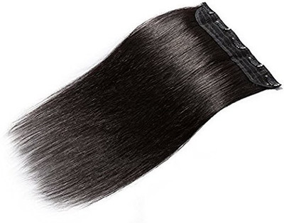 

JAGTEK Extension Straight With 5 piece clip / Synthetic Extensions For Women And Girls - 1 Pcs (Black) Hair Extension