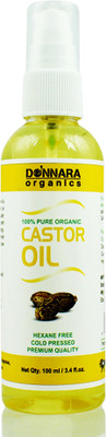 

Donnara Organic 100% Pure Cold Pressed Castor oil- Hexane Free & Premium Quality(100 ml) Hair Oil(100 ml)
