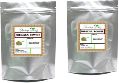

Glowing Buzz Bhringraj powder for hair care pack of 2 with 100 grams each for dandruff/HAir growth(200 g)
