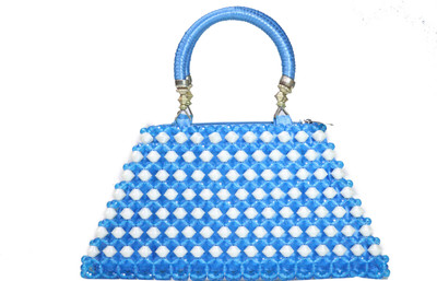 

Rita's Hand-held Bag(White, Blue), Blue;white