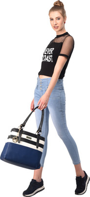 

ALTON Hand-held Bag(Blue, White, Black), Black;blue;white