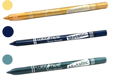 

Color Fever shocking color kajal(golden, party blue, light green)