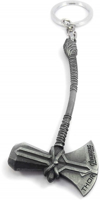 

JARK Metal Marvel Avengers Infinity War Thor Axe-Hammer Stormbreaker Silver Keychain and Keyring (Silver) Key Chain