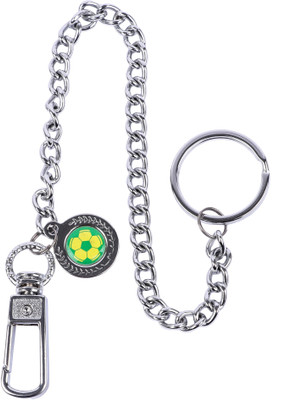 

Fantastiqo Silver Long Chain Clasp Football Keyring Metal Waist Belt Keychain Key Chain