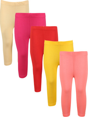 Greenwich Capri For Girls Casual Solid Cotton(Beige Pack of 5) Flipkart