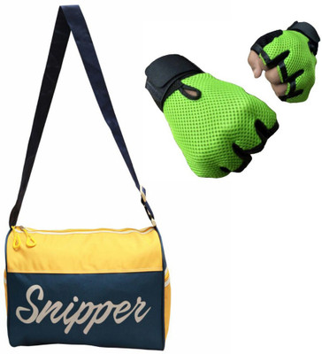 

Snipper Combo of Yellow Tomy bag and Green Gloves . Gym & Fitness Kit