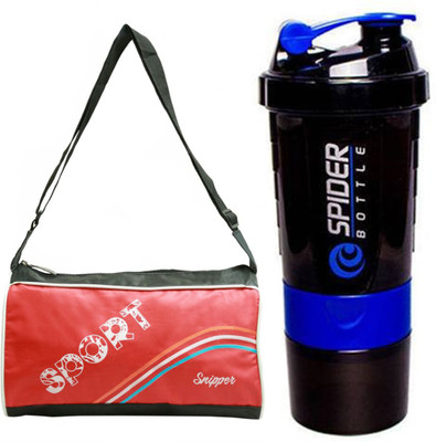 

Snipper Combo of Sport Bag Red And Black Spider Shaker Gym & Fitness Kit