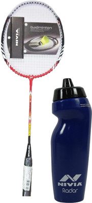 

Nivia Combo of two one 'M Power 300' Badminton racket and one 'Radar' Sipper (Color on availability)- Badminton Kit