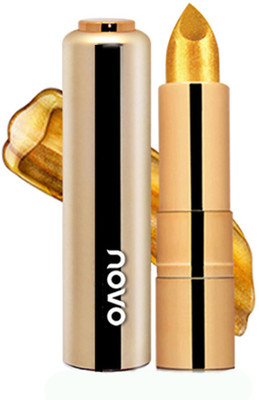 

Novo Imported Gold Color Glitter Shimmer Lip Stick Long Lasting water proof Cosmetics Magic Color Lips Concealer Makeup Lipstick multipurpose (lipstick, eyeshadow,blusher)(Gold)
