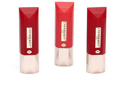 

lyon beauty,usa Lipstics combo of 3 popular color premium lipstics(PINK)