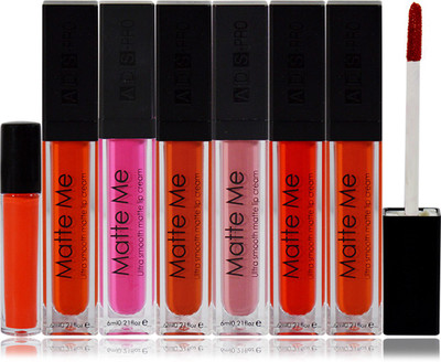 

ADS PRO Ultra Smooth True Matte Nude Shade Lipstick Pack of 6(Multicolor, 6 ml)