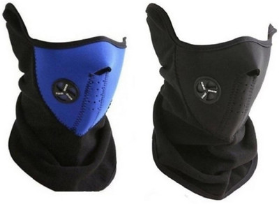 

mra fashion Half Face Mask Dust Proof black+blue mask 2 pcs Bike Riding Mask Anti Pollution Mask Neck Warmer With Filter mask Mask and Respirator