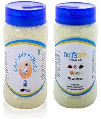 

Nutra Vita Goat Two Units of 50 G Each (Freeze Dried,Gluten Free, No Additives, No Preservatives) Packed in Reusable PET Bottles Flavored Milk Powder(100 g, Pack of 2)