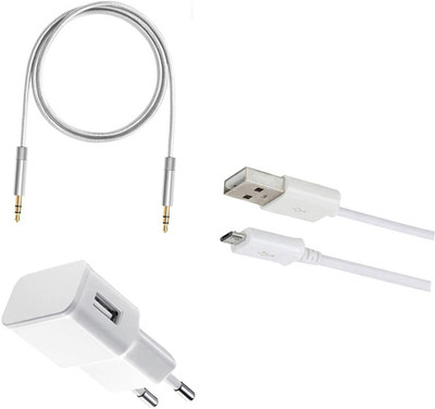 DAKRON Wall Charger Accessory Combo for Panasonic Eluga I7(White)