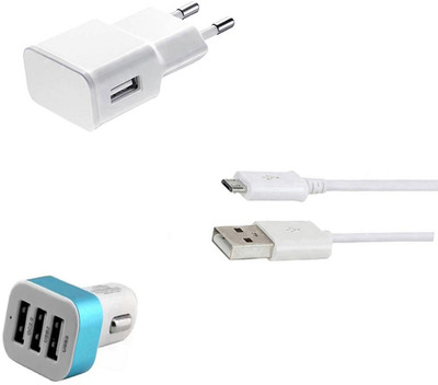 DAKRON Wall Charger Accessory Combo for Karbonn Titanium Jumbo 2(White)