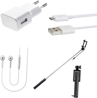 DAKRON Wall Charger Accessory Combo for Karbonn Titanium Jumbo 2(White)
