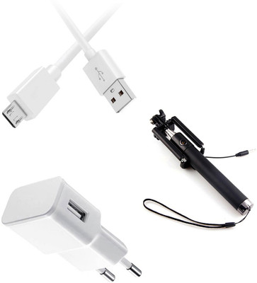 DAKRON Wall Charger Accessory Combo for InFocus Turbo 5 Plus(White)