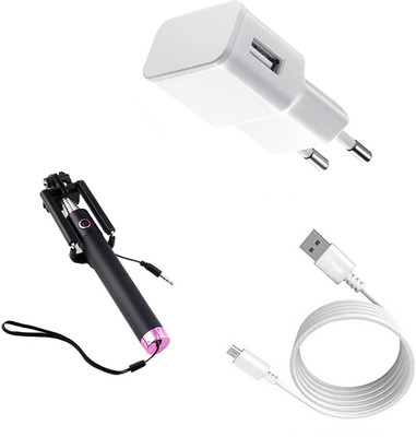 Zebron Wall Charger Accessory Combo for Micromax Evok Dual Note(White)