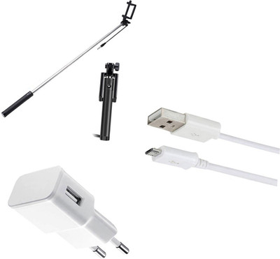 DAKRON Wall Charger Accessory Combo for Panasonic Eluga A3(White)