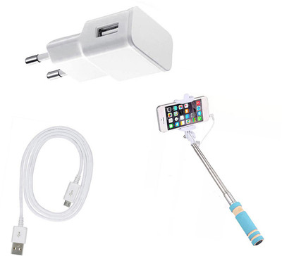 DAKRON Wall Charger Accessory Combo for Samsung Galaxy J3 Pro(White)