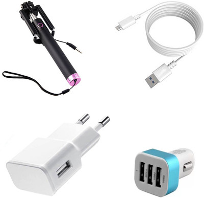DAKRON Wall Charger Accessory Combo for Mobile(White)