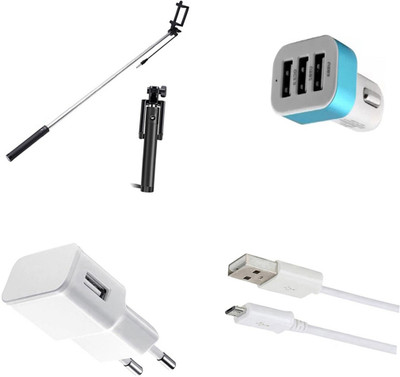 DAKRON Wall Charger Accessory Combo for Panasonic Eluga I7(White)