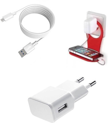 DAKRON Wall Charger Accessory Combo for Asus Zenfone 4 Selfie(White)